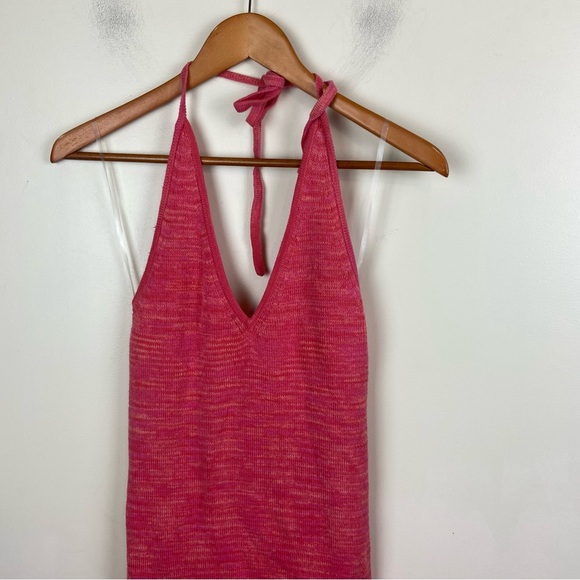 Wild Fable Pink Space Dye Sweater Knit Halter Dress Womens‎ Stretch Large y2k - Picture 3 of 11
